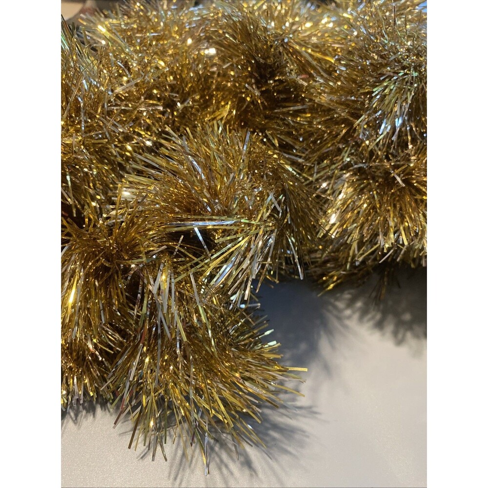 17’ Christmas Tinsel Garland Gold Holiday Tree Strand Crafting